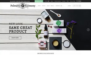 Página de inicio del sitio web de Palmetto Harmony